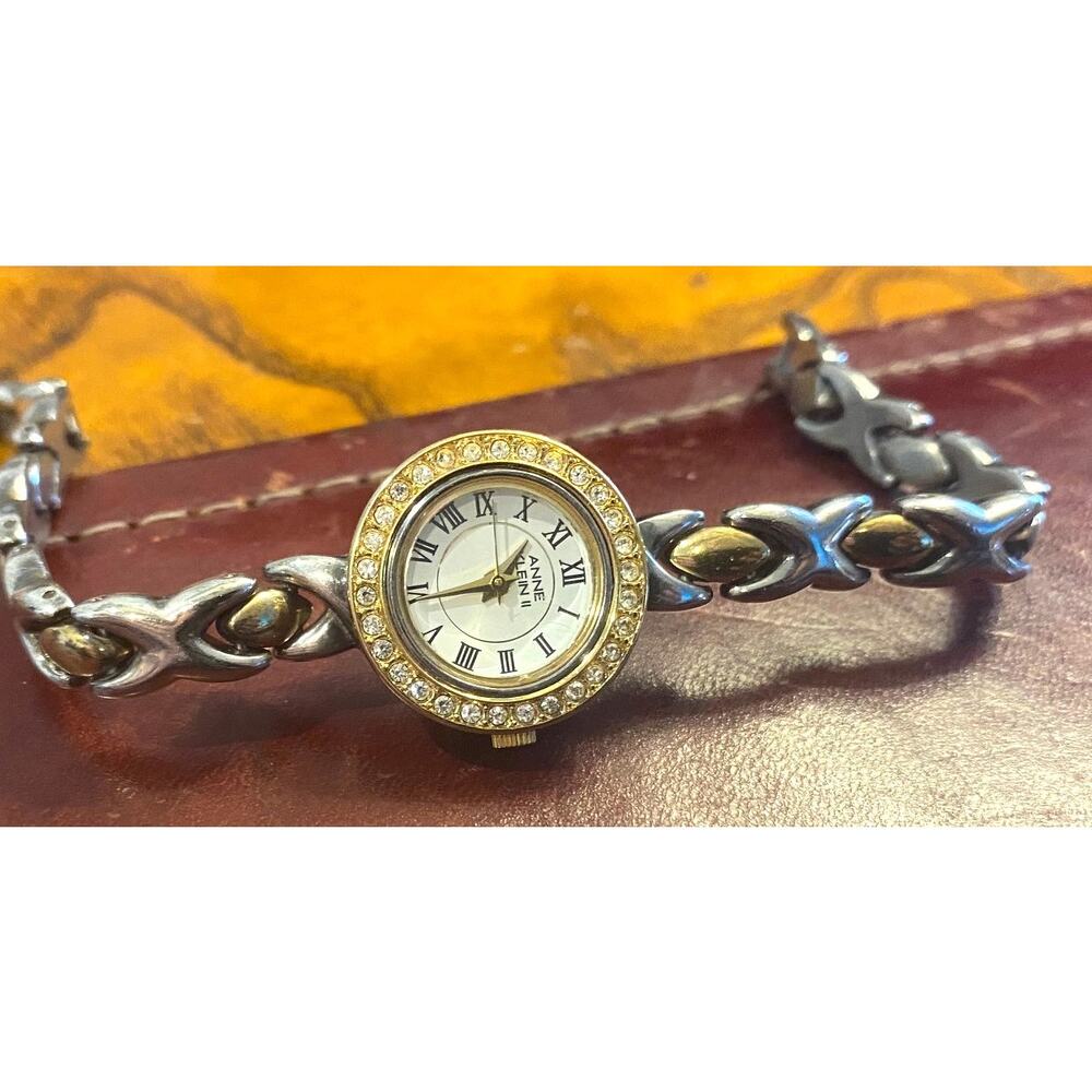 Women's Two Tone Anne Klein II Watch, Crystal Accents, Locking clasp
